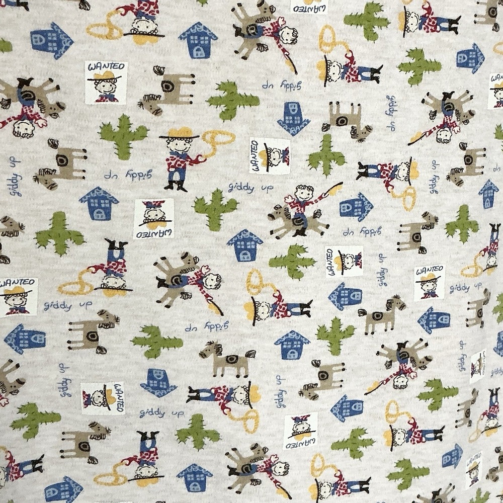 Koala Baby Blanket Vintage Beige Security Cowboy Horse Western‎ Giddy Up Boots